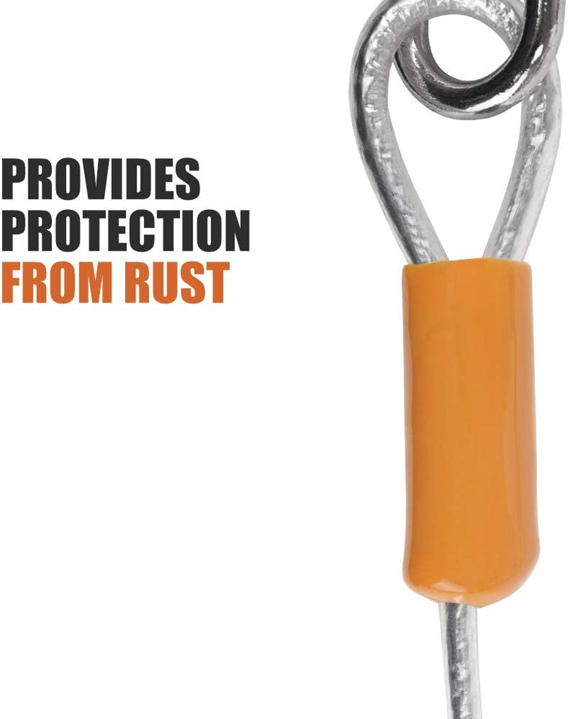 Dog Tie Out Cable 25 Feet - Heavy Duty Dog Lead up to 90 Pounds - Reflective & Rust-Free with Quick Release Swivel Clips & 360° Rotating Clasp - Tangle-Free Dogs Runner for Yard (Silver, Single)